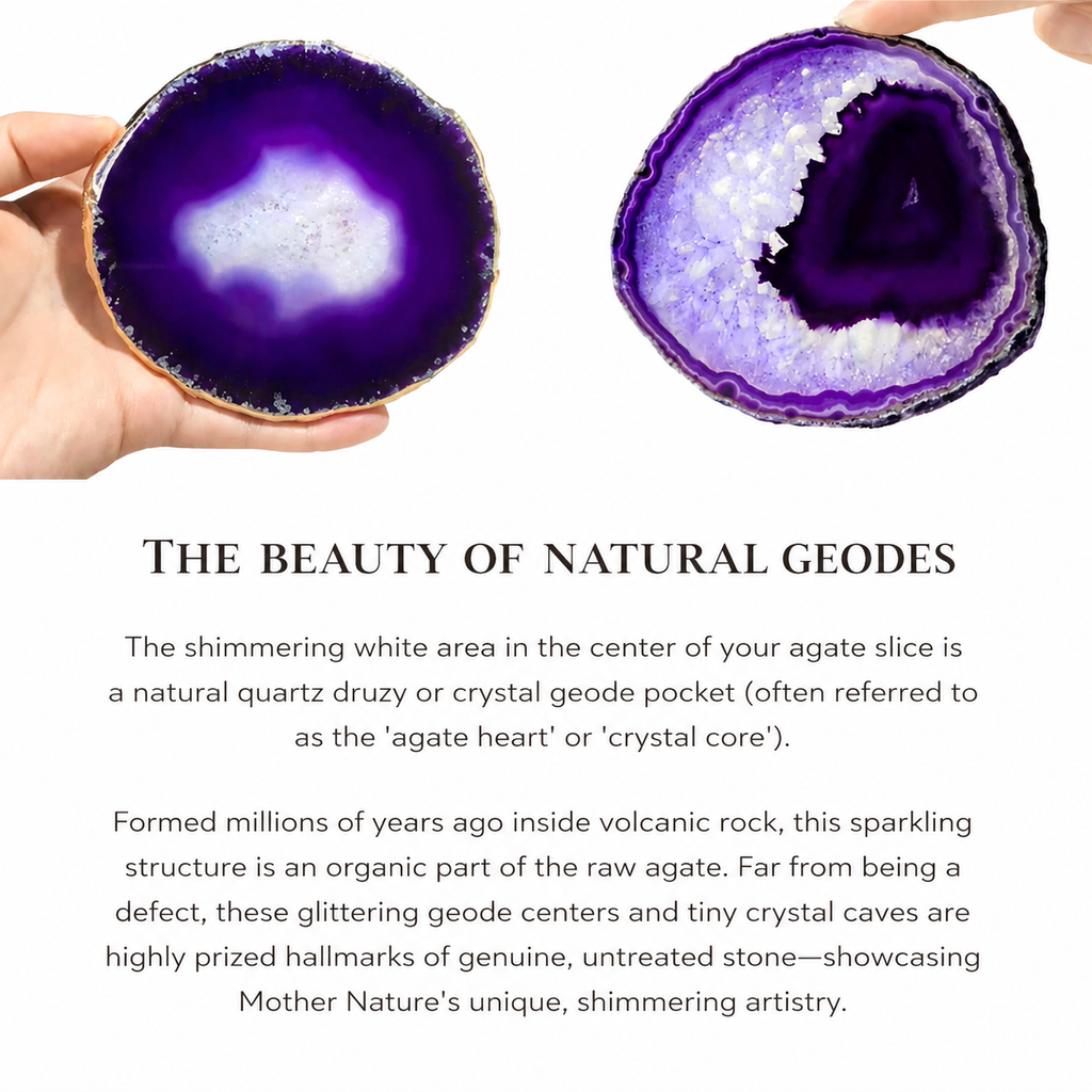 Sacred Harmony: One-of-a-Kind Purple Agate Slice and Amethyst Incense Tray
