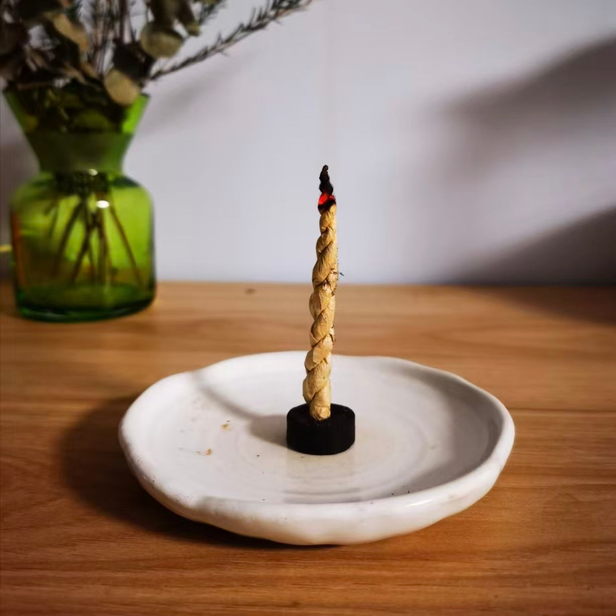 Himalayan Temple Sanctuary: Handmade Nepalese Lokta Paper Rope Incense (Sandalwood, Basil, and Wild Herbs)