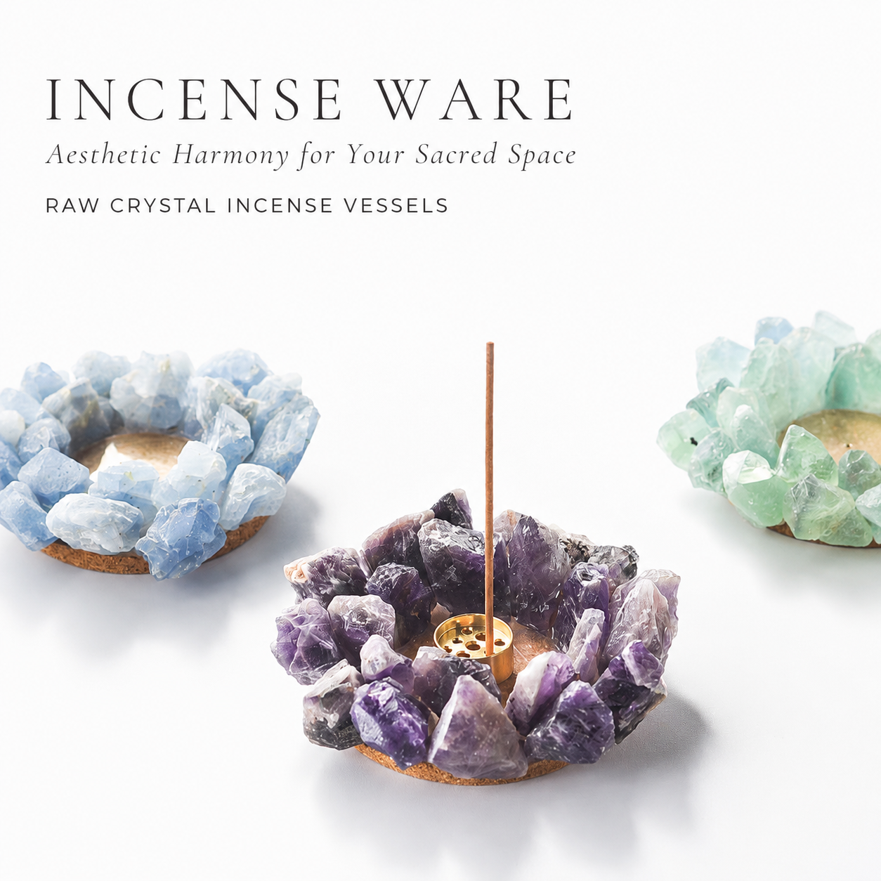 Sacred Bloom: Handcrafted Crystal Lotus Incense Vessel