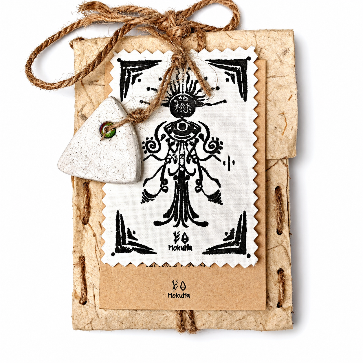 Artisanal Incense - Raw Botanical & Sandalwood Blend in Hand-Stitched Thread-Bound Envelopes