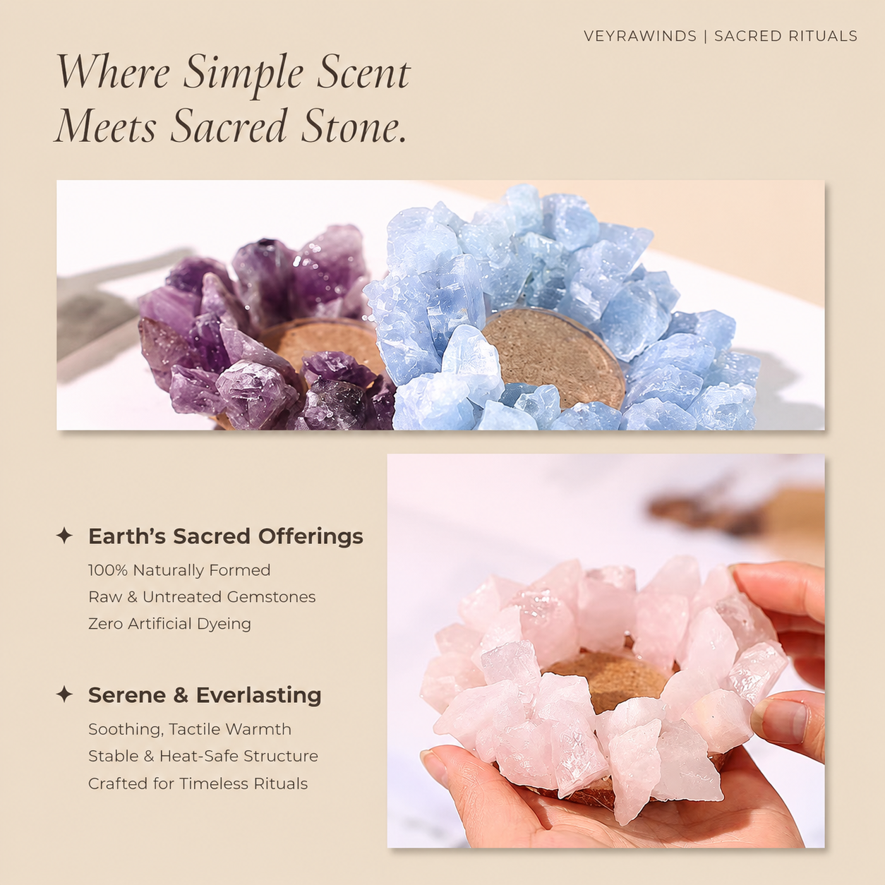 Sacred Bloom: Handcrafted Crystal Lotus Incense Vessel