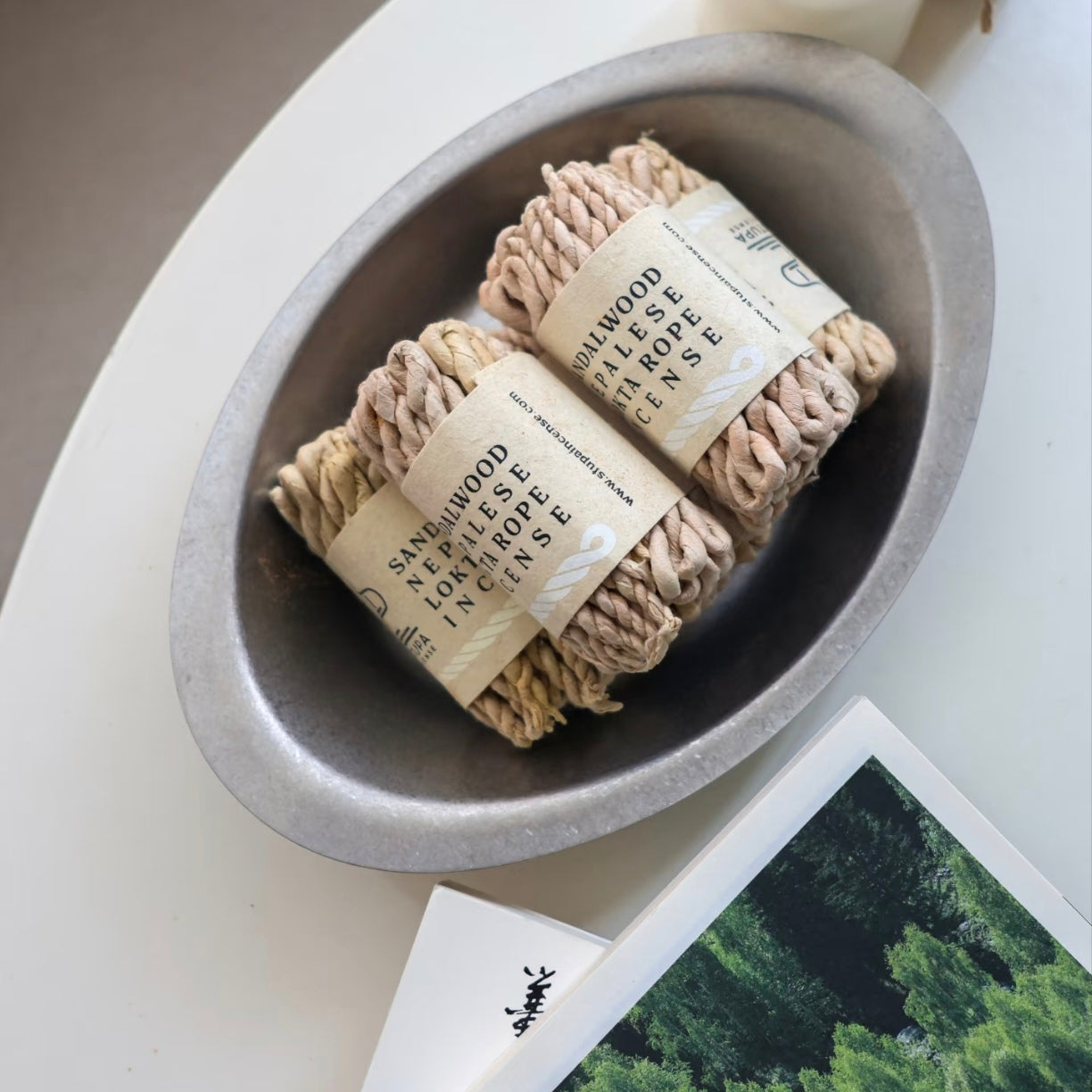 Himalayan Temple Sanctuary: Handmade Nepalese Lokta Paper Rope Incense (Sandalwood, Basil, and Wild Herbs)