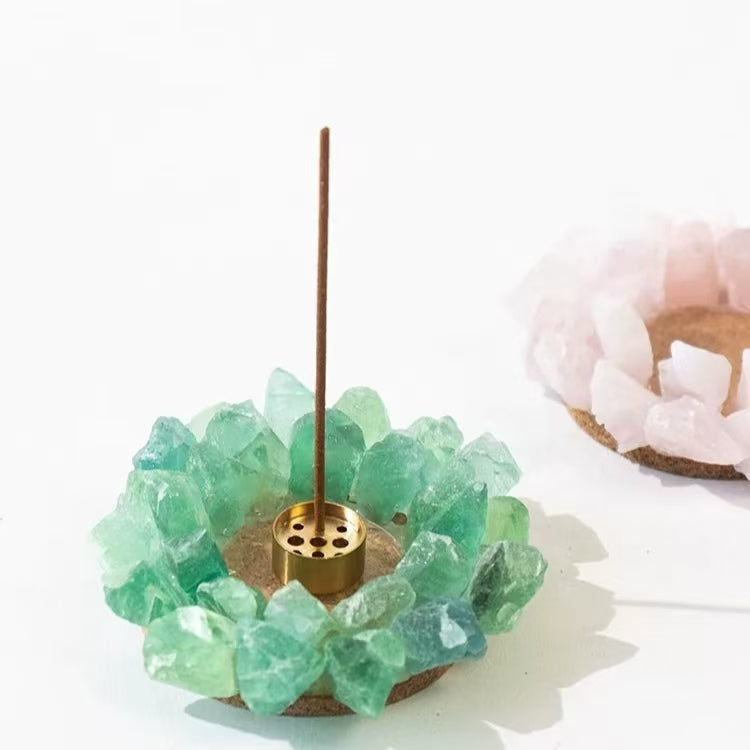 Sacred Bloom: Handcrafted Crystal Lotus Incense Vessel