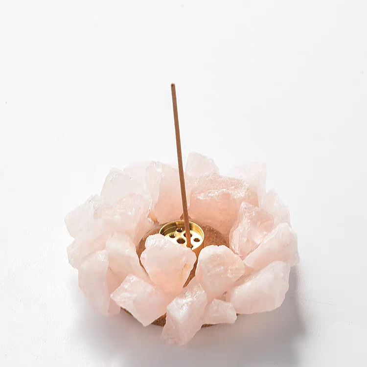 Sacred Bloom: Handcrafted Crystal Lotus Incense Vessel